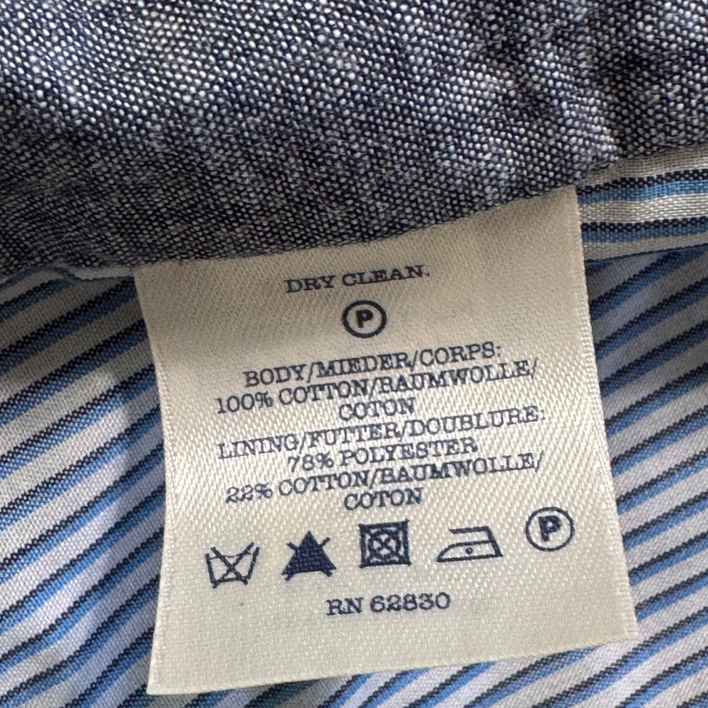 Lands End Canvas Vest Mens XL Blue Excellent Pinstripe Cotton Workwear Vest - Picture 11 of 14